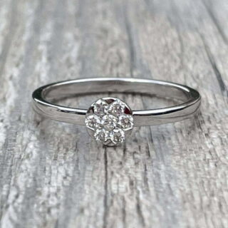 Bague fleur diamants en or 18 carats d&rsquo;occasion