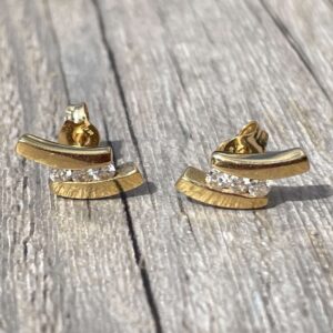 Boucles d’oreilles diamants en or 18 carats d’occasion