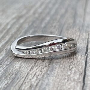 Bague diamants en chute en or 18 carats d’occasion