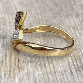 Bague diamants bruns en or 18 carats d&rsquo;occasion