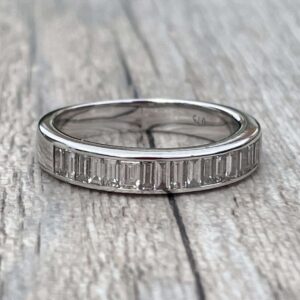 Alliance diamants taille baguette en or 18 carats d’occasion