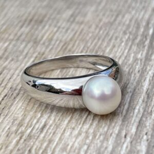 Bague perle de culture en or 18 carats d’occasion