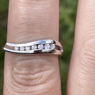 Bague diamants en chute en or 18 carats d&rsquo;occasion