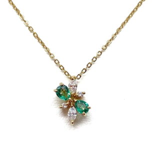 Collier émeraudes diamants en or 18 carats d&rsquo;occasion