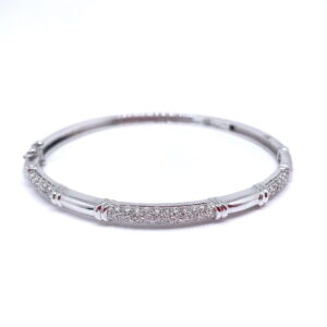 Bracelet jonc diamants en or blanc