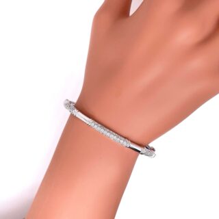 Bracelet jonc diamants en or blanc