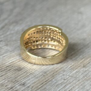 Bague bandeau diamants bruns en or 18 carats d’occasion