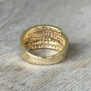 Bague bandeau diamants bruns en or 18 carats d&rsquo;occasion