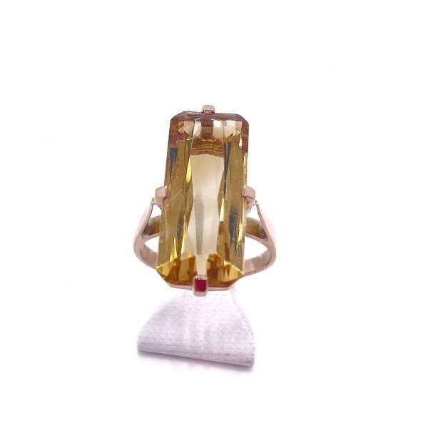 Bague citrine or 18 carats occasion