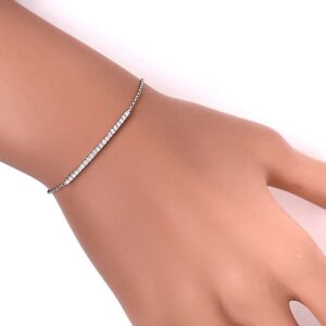 Bracelet barrette de diamants en or 18 carats d’occasion