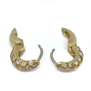 Boucles d’oreilles pavage diamants en or 18 carats d’occasion