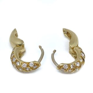 Boucles d’oreilles pavage diamants en or 18 carats d&rsquo;occasion