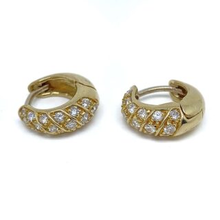Boucles d’oreilles pavage diamants en or 18 carats d&rsquo;occasion