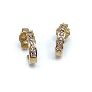 Boucles d’oreilles diamants serti rail en or 18 carats d’occasion