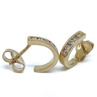 Boucles d’oreilles diamants serti rail en or 18 carats d&rsquo;occasion