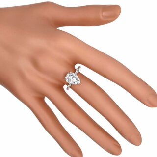 Bague Halo diamants en or 18 carats d&rsquo;occasion