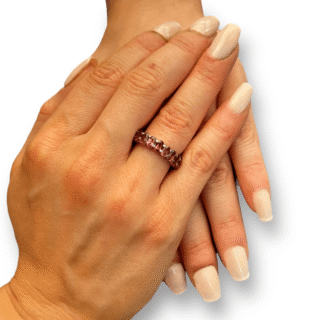 Alliance tour complet grenats en or 18 carats d’occasion