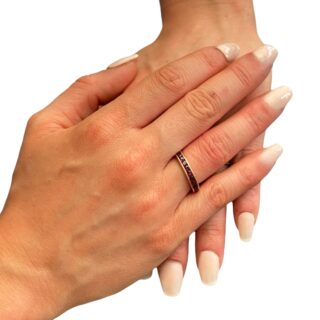 Alliance tour complet rubis en or 18 carats d’occasion