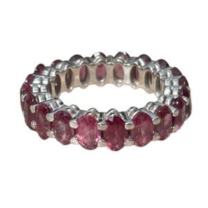 Alliance tour complet grenats en or 18 carats d'occasion