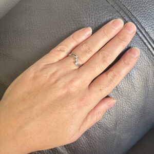 Bague trilogie de diamants en or 18 carats d’occasion
