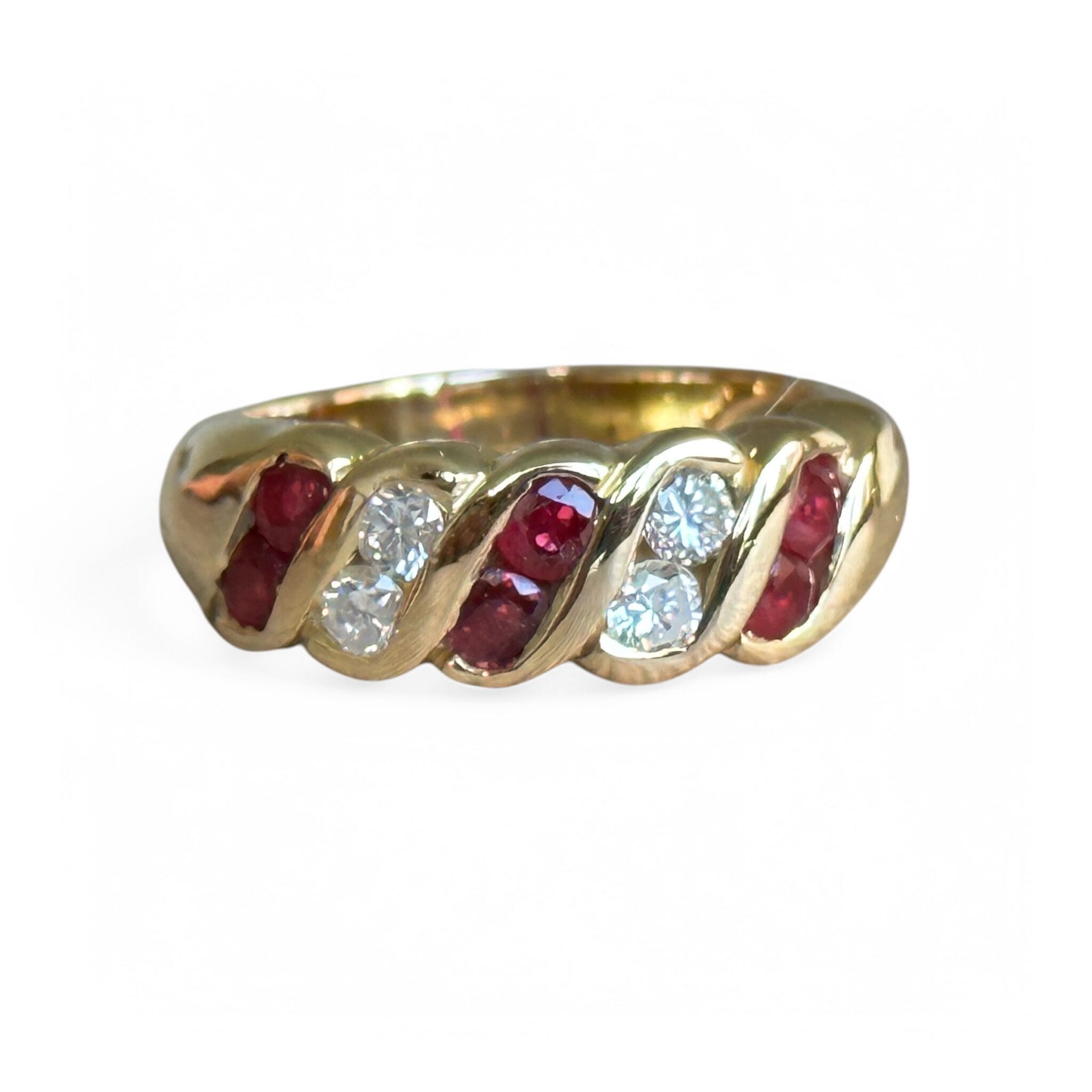 Bague Jonc Rubis & Diamants 