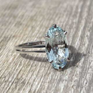 Bague aigue-marine en or 18 carats d&rsquo;occasion