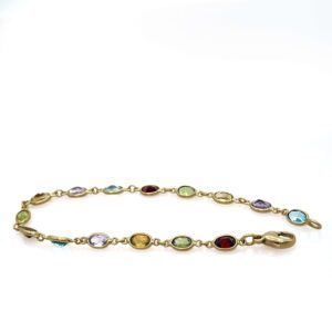 Bracelet rivière de pierres fines en or 18 carats d’occasion