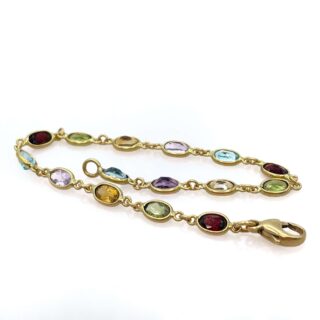 Bracelet rivière de pierres fines en or 18 carats d&rsquo;occasion