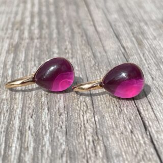 Dormeuses tourmalines roses en or 18 carats d&rsquo;occasion