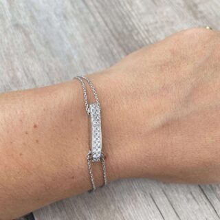 Bracelet diamants en or 18 carats et platine d&rsquo;occasion