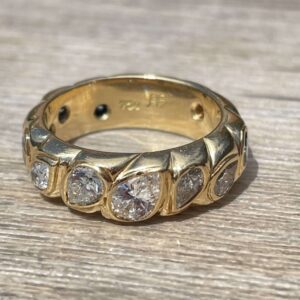 Bague diamants poires en or 18 carats d’occasion