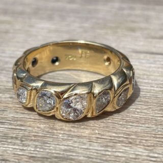 Bague diamants poires en or 18 carats d&rsquo;occasion