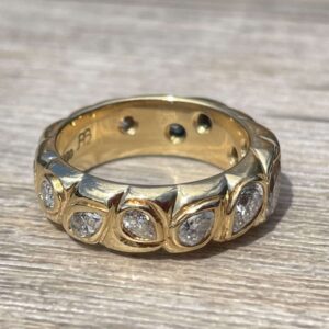 Bague diamants poires en or 18 carats d’occasion