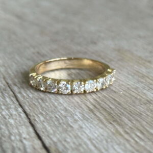 Alliance demi tour diamants en or 18 carats d’occasion