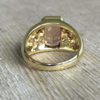 Bague tourmaline rose diamants en or 18 carats d&rsquo;occasion