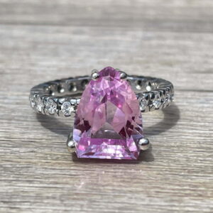 Alliance diamants Topaze rose en or 18 carats
