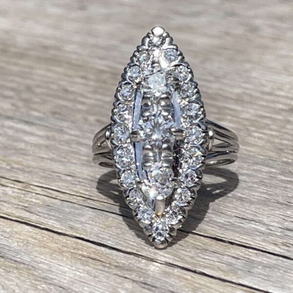 Bague Marquise diamants or 18 carats occasion