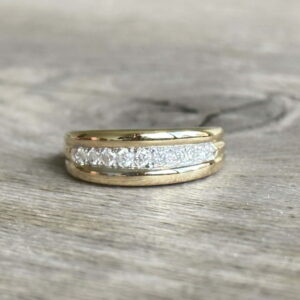 Bague ligne de diamants en or 18 carats d’occasion