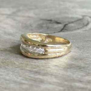 Bague ligne de diamants en or 18 carats d’occasion
