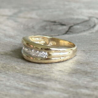 Bague ligne de diamants en or 18 carats d&rsquo;occasion