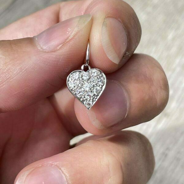 Pendentif coeur diamanté or 18 carats occasion