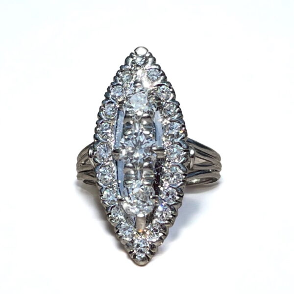 Bague Marquise diamants or 18 carats occasion