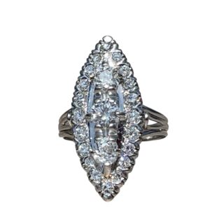 Marquise diamants en or 18 carats