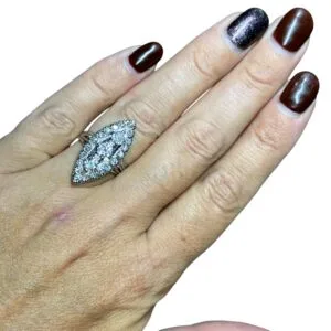 Marquise diamants en or 18 carats