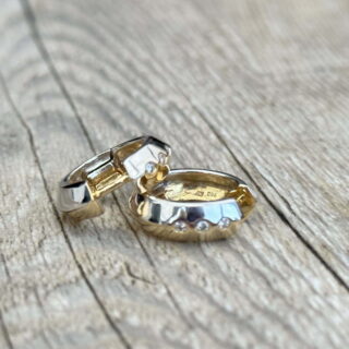 Créoles bicolores diamants en or 18 carats d’occasion