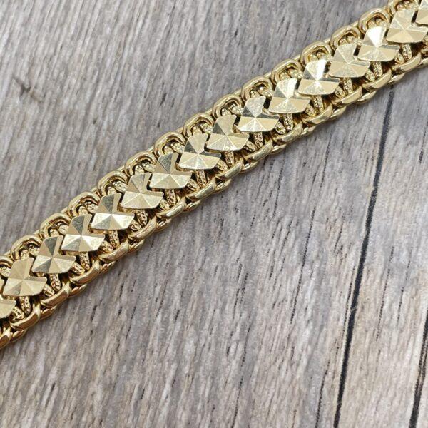 Bracelet or 18 carats occasion Gourmette maille fantaisie
