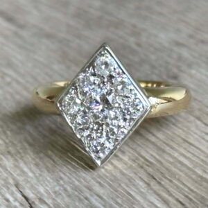Bague losange de diamants en or 18 carats d’occasion