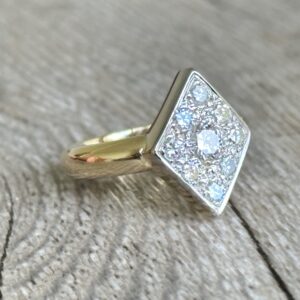 Bague losange de diamants en or 18 carats d’occasion