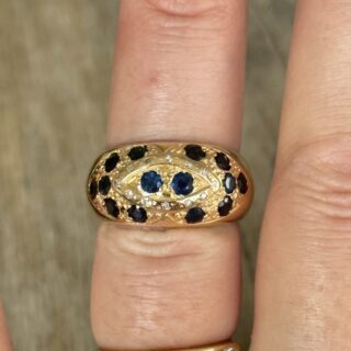 Bague jonc saphirs en or 18 carats d’occasion