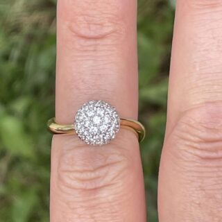 Bague boule diamantée en or 18 carats d&rsquo;occasion